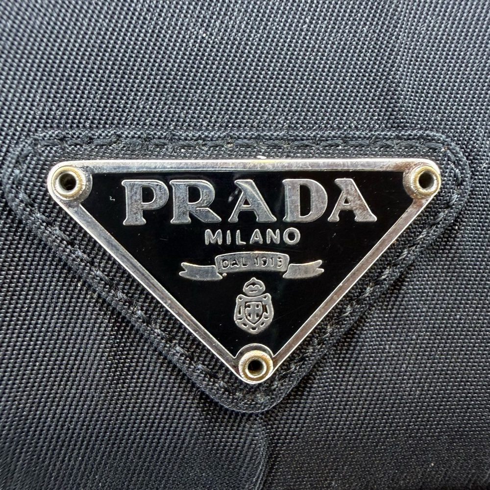 PRADA "TESSUTO" NERO NYLON AND SAFFIANO LEATHER BIFOLD WALLET - Picture 12 of 16